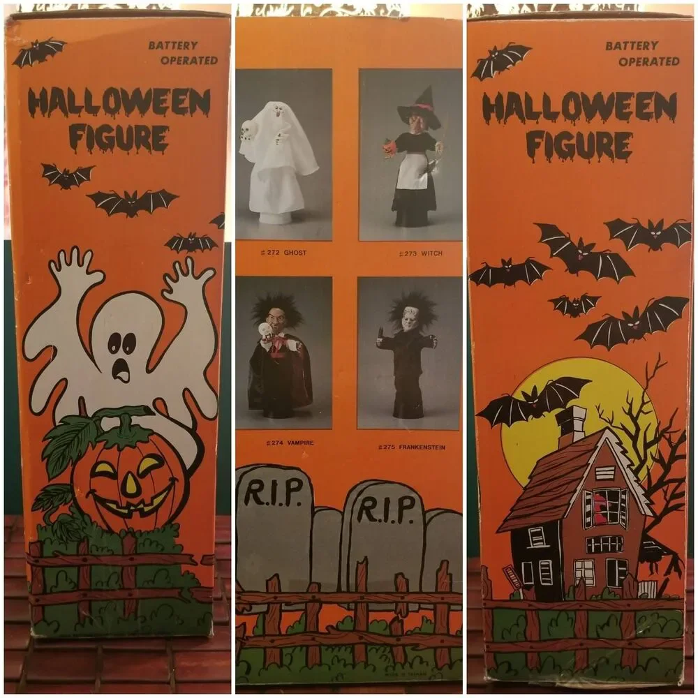 Vintage 1989 Sancho Witch Figure, Animatronic Halloween Decor (Original Box)